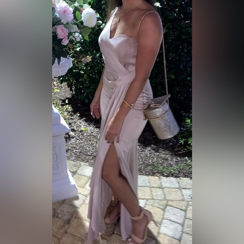 Elegant Strapless Pink Dress